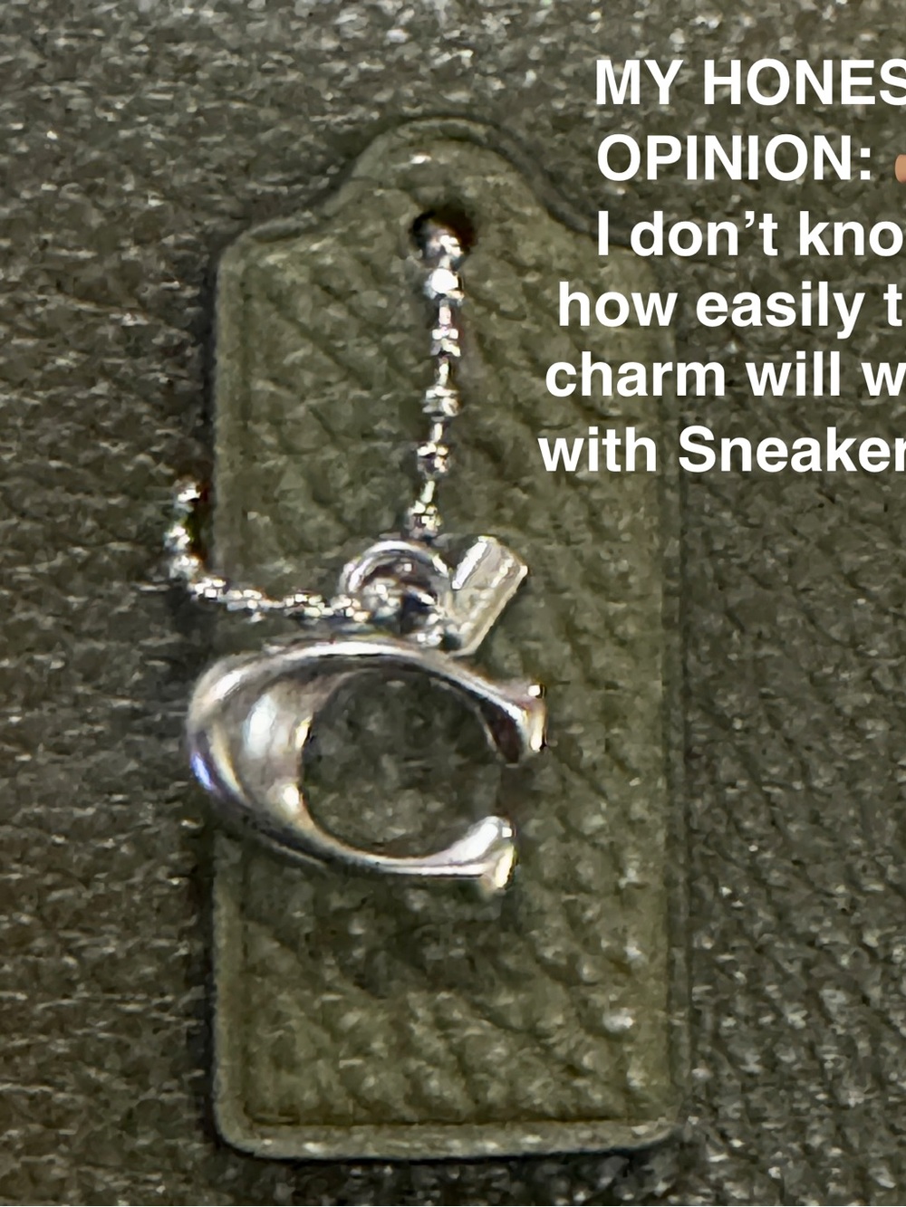 Coach Silver 'C' Letter Charm with Coach Tag - Picture 3 of 10